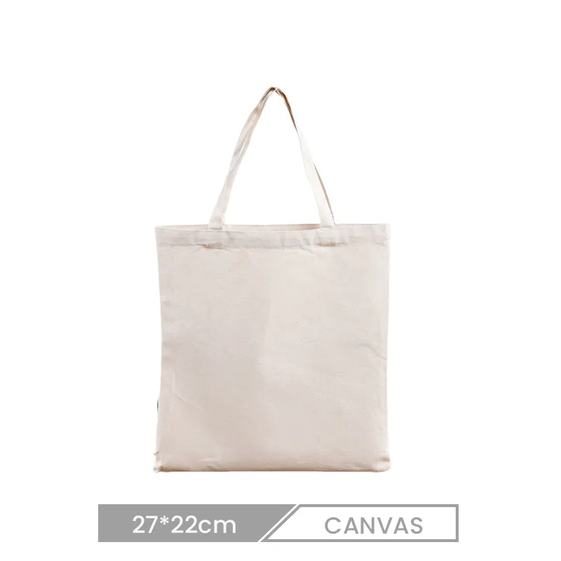 27*22cm Custom Blank Handheld Canvas Reusable Shopping Bag